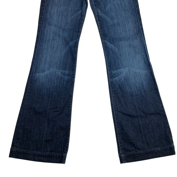 7 For All Mankind Dojo Flare Jeans Womens Size 28 Dark Wash Cotton Blend USA-Mad - Picture 9 of 12